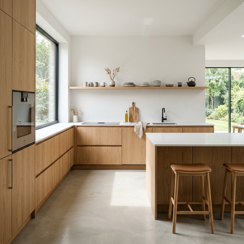 Cuisine scandinave en chêne clair