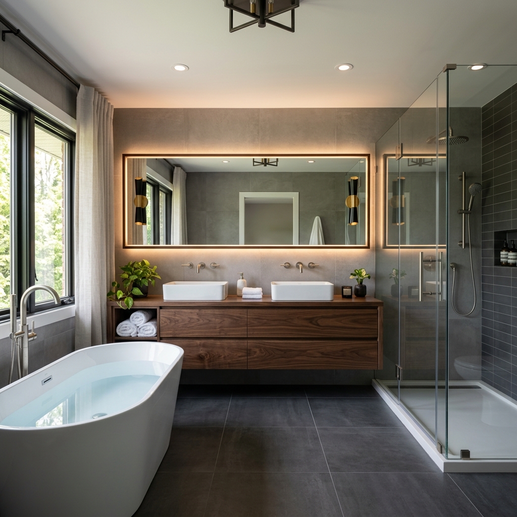 Salle de bain contemporaine luxueuse